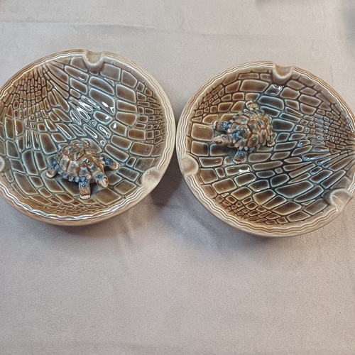 83 - Here we have a pair of Wade Tortoise Ashtrays.  One does have a very small chip on the back but stil... 