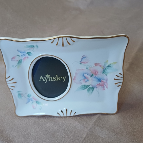 86 - Aynsley Bone China Photo Frame and small plate/trinket dish 'Little Sweetheart'