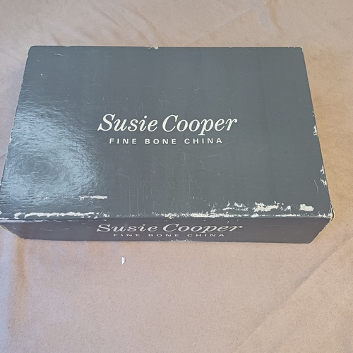 444 - Wedgwood: Susie Cooper 'Contrast Dinnerware' C2068 Set of Six Cups ands Saucers in original box.  In... 