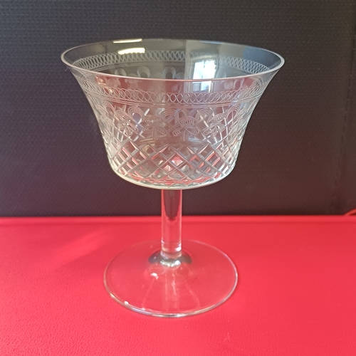 97 - Edwardian Engraved Champagne Glasses Circa 1910.  The Seller has Seven now as one broke.  Please not... 