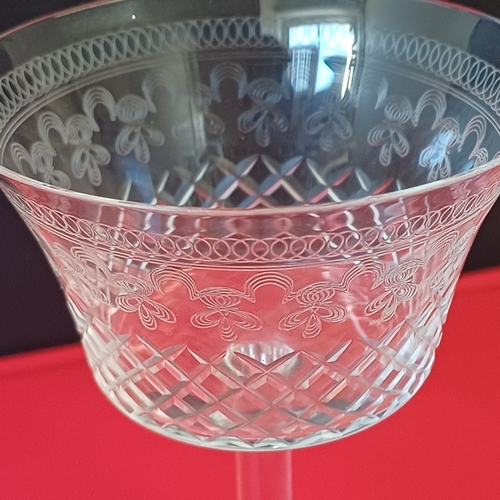 97 - Edwardian Engraved Champagne Glasses Circa 1910.  The Seller has Seven now as one broke.  Please not... 