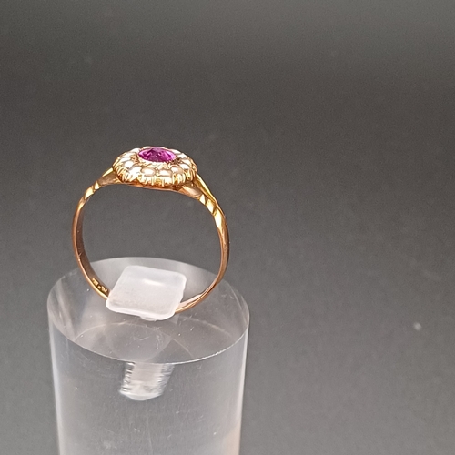 3 - Georgina Amethyst and Seed Pearl Ring.  This is a very pretty ring.
- 9 ct gold
- weight 1.9g
- size... 