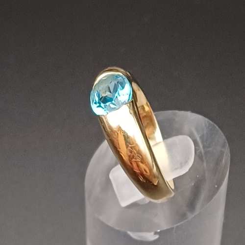 5 - Aquamarine Stone Ring, the stone is a very good colour.
- 14 ct 
- size Q
- weight 6.8 g