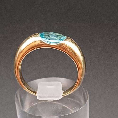 5 - Aquamarine Stone Ring, the stone is a very good colour.
- 14 ct 
- size Q
- weight 6.8 g