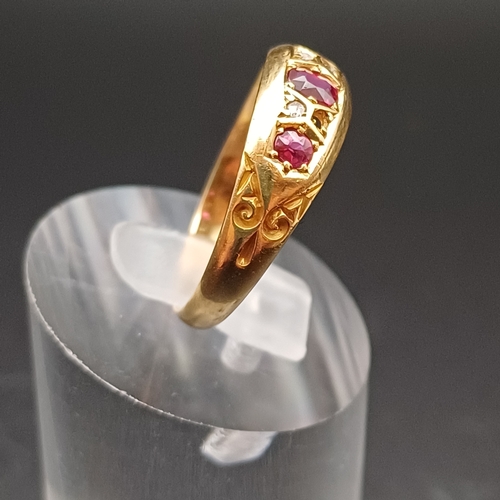 18 - Victorian Ruby and Diamond Ring in a very pretty setting.
- 9 ct 
- weight 2.5 g
- size Q