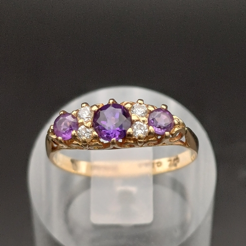 49 - Amethyst and CZ Ring
- 9 ct
- size L
- weight 1.5 g