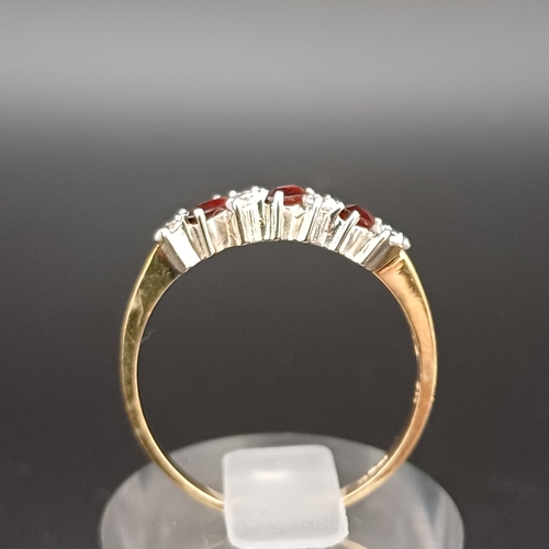 51 - Garnet and White Stone ring 
- weight 2.0 g
- size S
- 9 ct