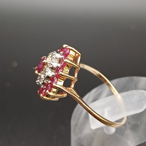 54 - Unpolished Ruby and Diamond Cluster Ring.
- weight 2.1 g
- size P
- 9 ct