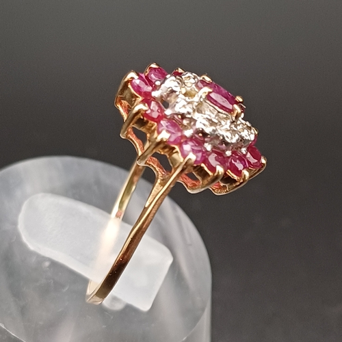 54 - Unpolished Ruby and Diamond Cluster Ring.
- weight 2.1 g
- size P
- 9 ct