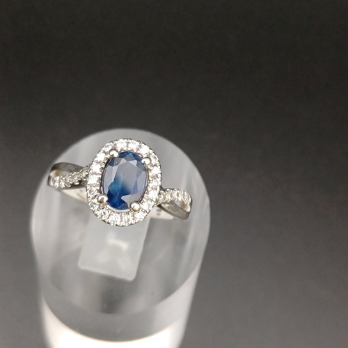 55 - Sapphire and Diamond Cluster Ring from Beaverbrooks.
- 9 ct
- size J / K
- 0.22 carats
- weight 3.3 ... 