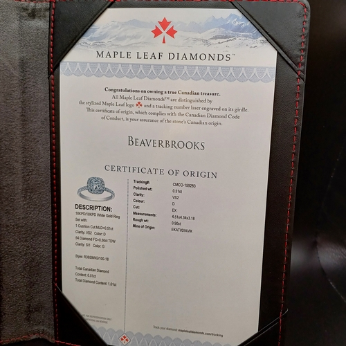 58 - Combination Engagement and Wedding Ring with Maple Leaf Diamonds and the Full Certificate Folder wit... 