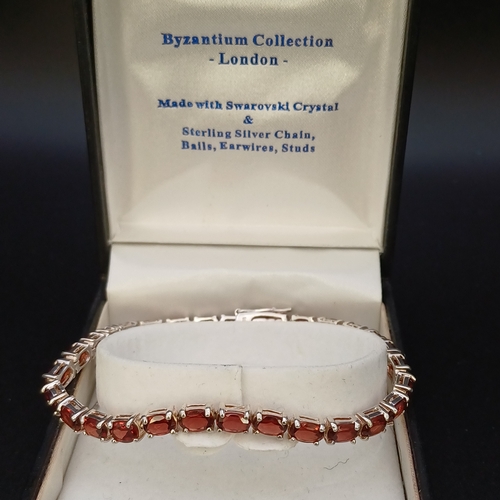 59 - Byzantium Collection London Bracelet with Swarovski Crystal set in 925 Silver.  8 inches in length a... 