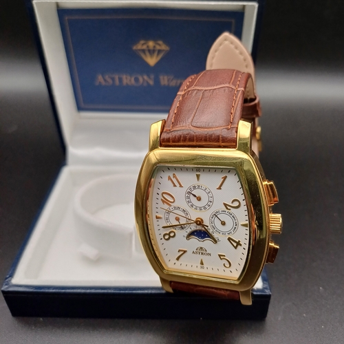 62 - Astron Moon Phase Watch in its original box with all paperwork.  This is a really lovely watch and i... 