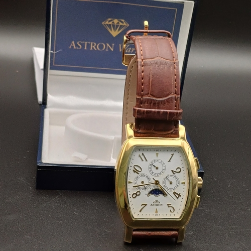 62 - Astron Moon Phase Watch in its original box with all paperwork.  This is a really lovely watch and i... 