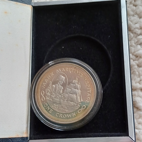 6 - Proof Isle of Man Coin International Maritime Year 1982 Limited press of 10,000