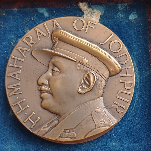 11 - Bronze Medal Sent by Instruction of Air Vice Marshall HIs Highness The Maharaja of Jodhpur V E Day 8... 