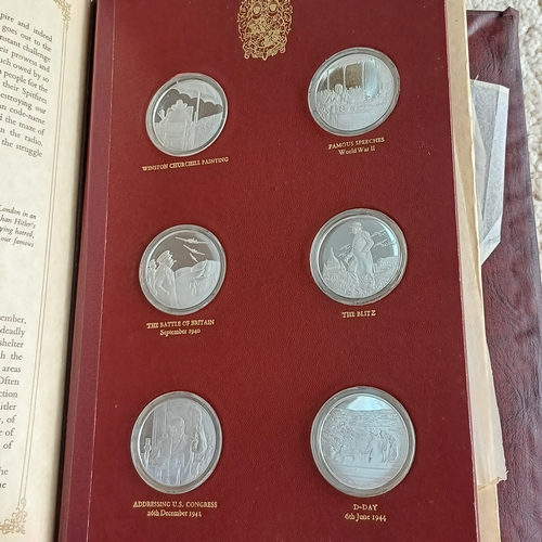 22 - The Churchill Centenary Trust Sterling Silver Proof Edition of 24 Medals of Winston Churchill's Life... 