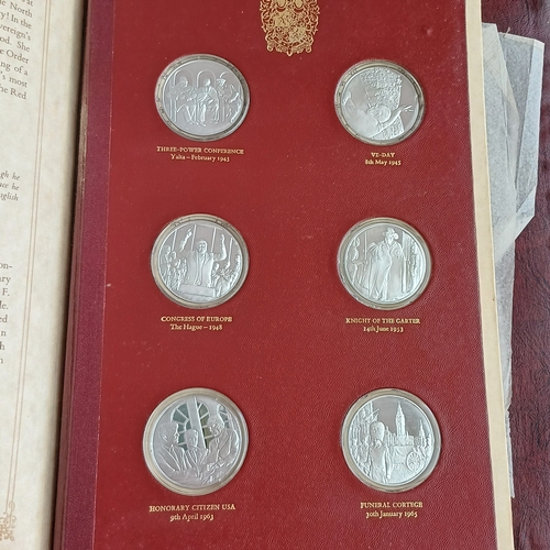 22 - The Churchill Centenary Trust Sterling Silver Proof Edition of 24 Medals of Winston Churchill's Life... 