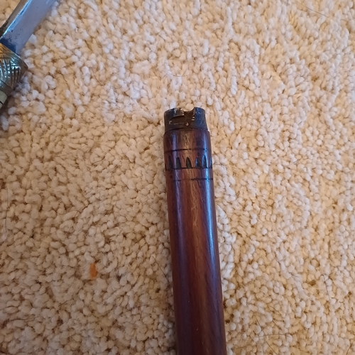 24 - Anglo Indian Circa 1890 Sward Stick/Cane having a brass Lion Mask and Engraved Bone Handle with a lo... 