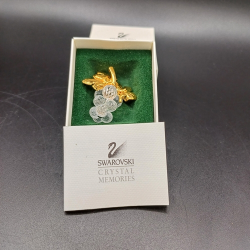 30 - Swarovski Vintage Gold Tone Crystal Grape Cluster in its original box and leaflet.