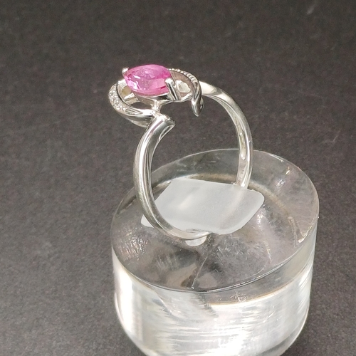 36 - Pink Sapphire and Diamond Ring.
- 9ct white gold
- weight 2.13g
- size K / L
