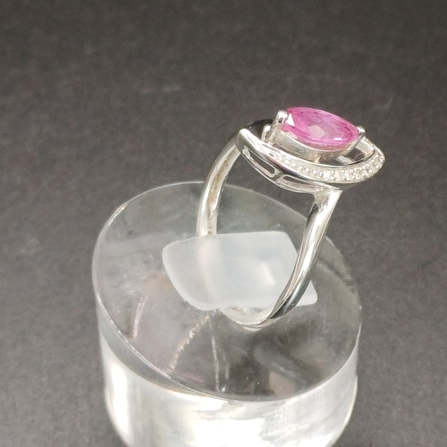 36 - Pink Sapphire and Diamond Ring.
- 9ct white gold
- weight 2.13g
- size K / L