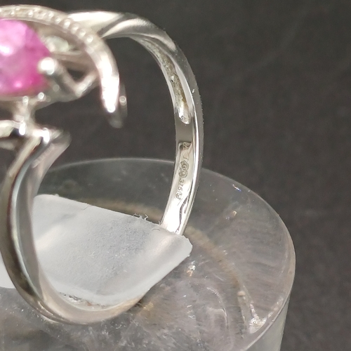 36 - Pink Sapphire and Diamond Ring.
- 9ct white gold
- weight 2.13g
- size K / L