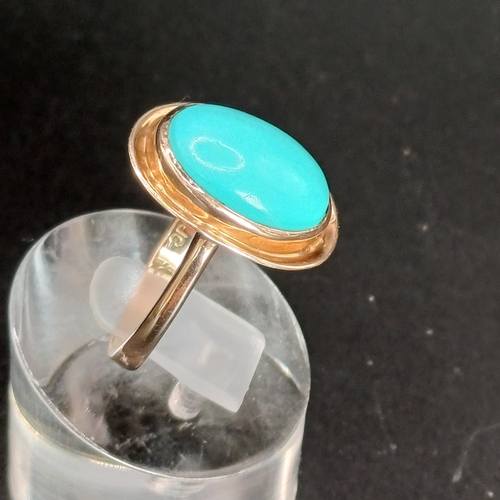 45 - Stunning Turquoise Stone Ring 
- 9ct
- weight 4.81 g
- size L / M