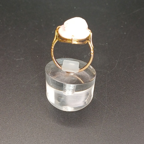 46 - Cameo Ring set in 9 ct gold weighing 3.71g size N