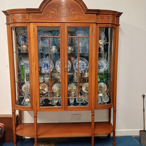 212 - Stunning Georgian Display Cabinet.  Two heavy glass shelves, three rows of plate stands.  Beautiful ... 