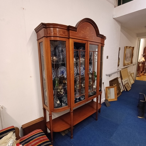 212 - Stunning Georgian Display Cabinet.  Two heavy glass shelves, three rows of plate stands.  Beautiful ... 