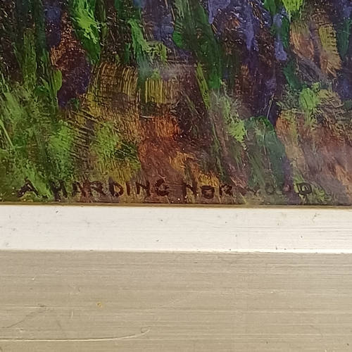 215 - Oil Painting by Arthur Harding Norwood of a beautiful woodland and river setting.  The detail is qui... 