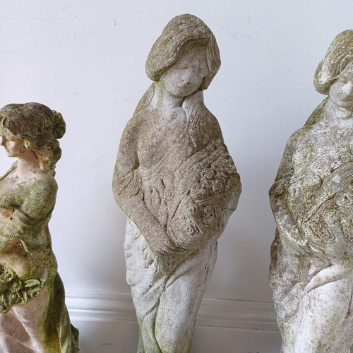 278 - Stone Lady looking down to her shoulder and she is about two feet in height