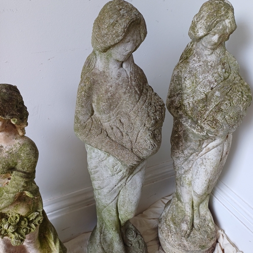 278 - Stone Lady looking down to her shoulder and she is about two feet in height