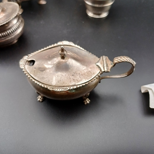 62 - Selection of Silver Mustard Pots with Assay from London, Chester, Birmingham, Sheffield some with gl... 