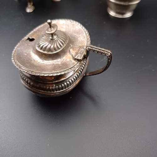 62 - Selection of Silver Mustard Pots with Assay from London, Chester, Birmingham, Sheffield some with gl... 
