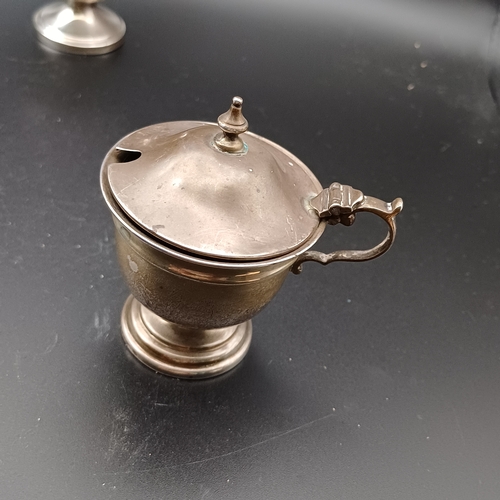 62 - Selection of Silver Mustard Pots with Assay from London, Chester, Birmingham, Sheffield some with gl... 