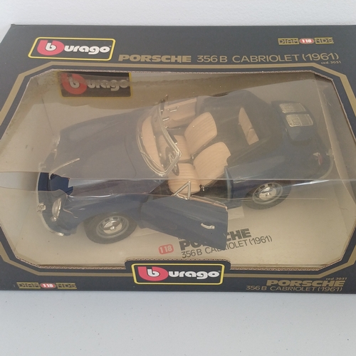 51 - Collection of Scale Model Cars:
Jaguar: 'E' Type; X-TYP; XKR
Porsche 356B Cabriolet (1961)
Maserati;... 