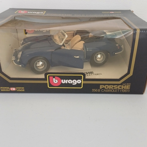 51 - Collection of Scale Model Cars:
Jaguar: 'E' Type; X-TYP; XKR
Porsche 356B Cabriolet (1961)
Maserati;... 