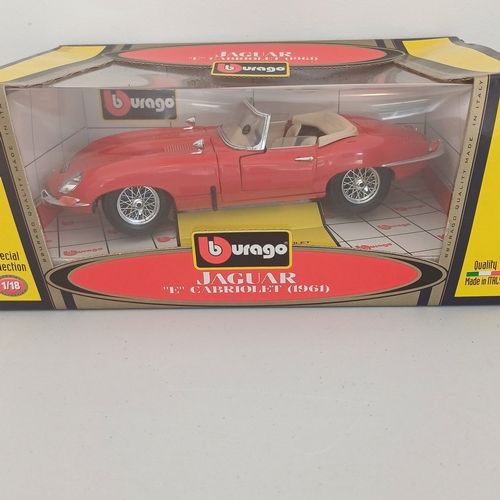 51 - Collection of Scale Model Cars:
Jaguar: 'E' Type; X-TYP; XKR
Porsche 356B Cabriolet (1961)
Maserati;... 