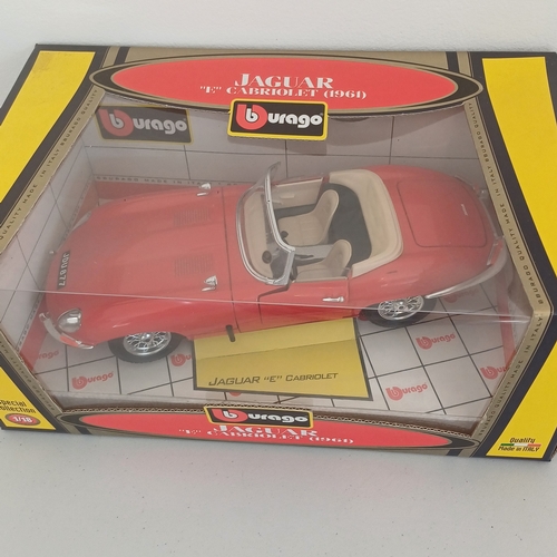 51 - Collection of Scale Model Cars:
Jaguar: 'E' Type; X-TYP; XKR
Porsche 356B Cabriolet (1961)
Maserati;... 