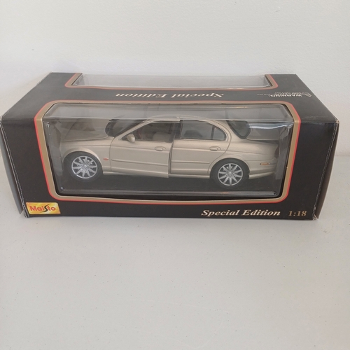 53 - Scale Model Cars: 5 Boxed Jaguar S-Type x 2 and XJ220; Ford RS Car; Volvo.  Plus Ford Street KA box ... 