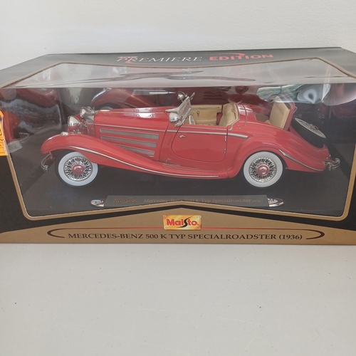 54 - Collection of Five Scale Boxed Model Cars: Mercedes 500 K type and CLK-DTM; F1 Jaguar ; Porsche 911 ... 