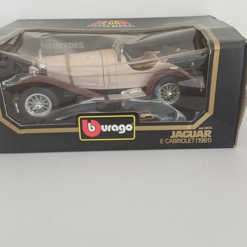 55 - Collection of Five Boxed Scale Model Cars: Triumph TR4 and Stag; Mini x 2; Jaguar E Cabriolet 1961