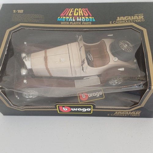 55 - Collection of Five Boxed Scale Model Cars: Triumph TR4 and Stag; Mini x 2; Jaguar E Cabriolet 1961