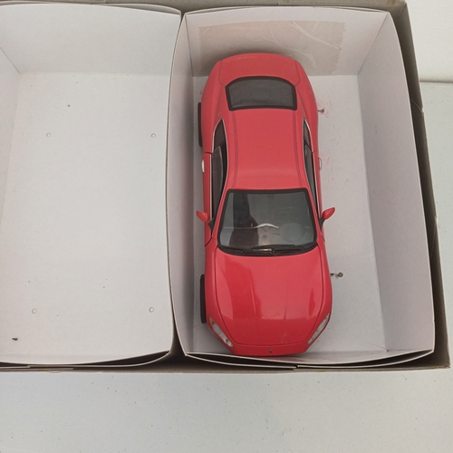 56 - Collection of five Scale Boxed Cars: Maserati GT Spyder and kit boxed car; BMW Z4; VW Beatle;   Jagu... 