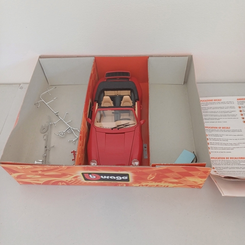 57 - Burago Model Car Kit Boxed with all instructions and parts: Jaguar 'E' Coupe; Porsche 911; Ferrari 2... 
