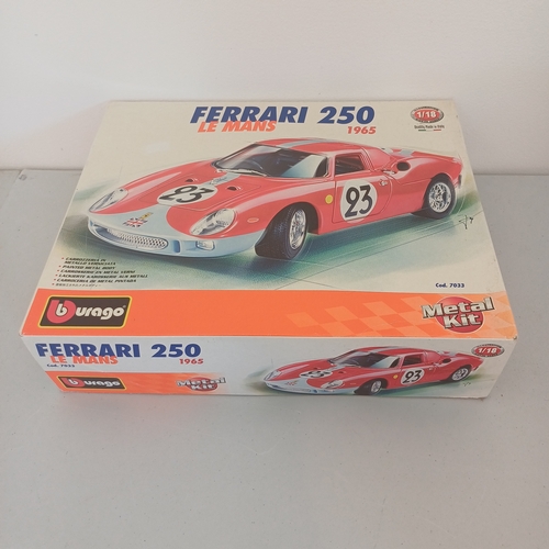 57 - Burago Model Car Kit Boxed with all instructions and parts: Jaguar 'E' Coupe; Porsche 911; Ferrari 2... 