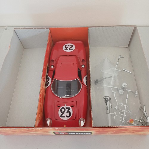 57 - Burago Model Car Kit Boxed with all instructions and parts: Jaguar 'E' Coupe; Porsche 911; Ferrari 2... 