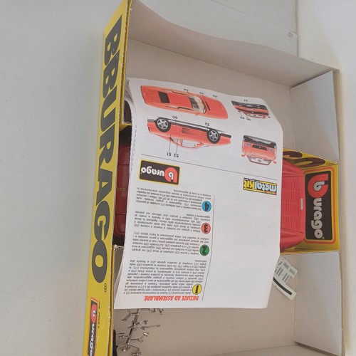 57 - Burago Model Car Kit Boxed with all instructions and parts: Jaguar 'E' Coupe; Porsche 911; Ferrari 2... 